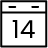 Black calendar page on a white background.