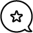 Black asterisk in a speech bubble on a white background.