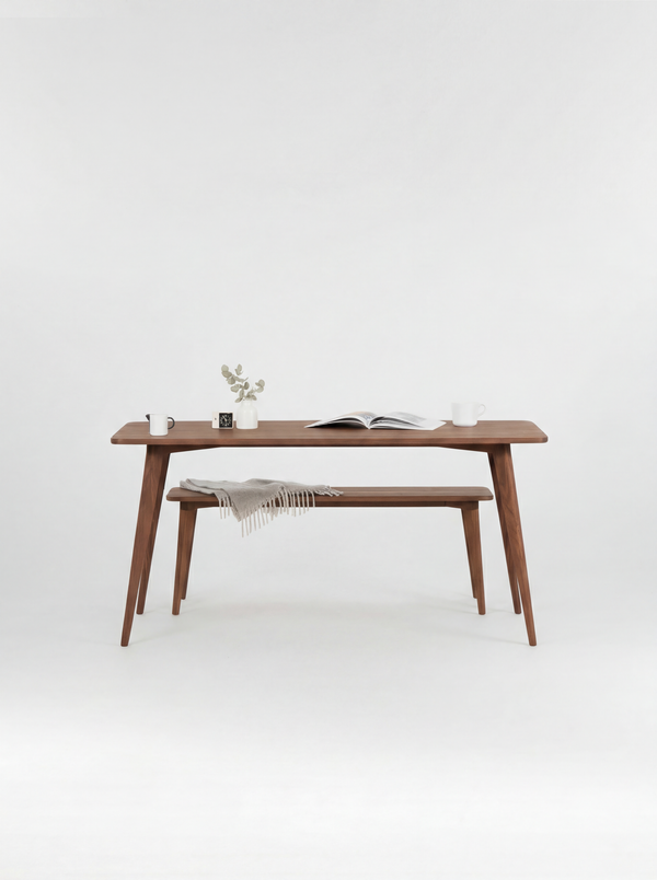 YRKE - Dining table with bench - Solid walnut