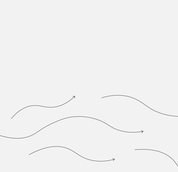Black wavy arrows on a white background. Klar til å sendes