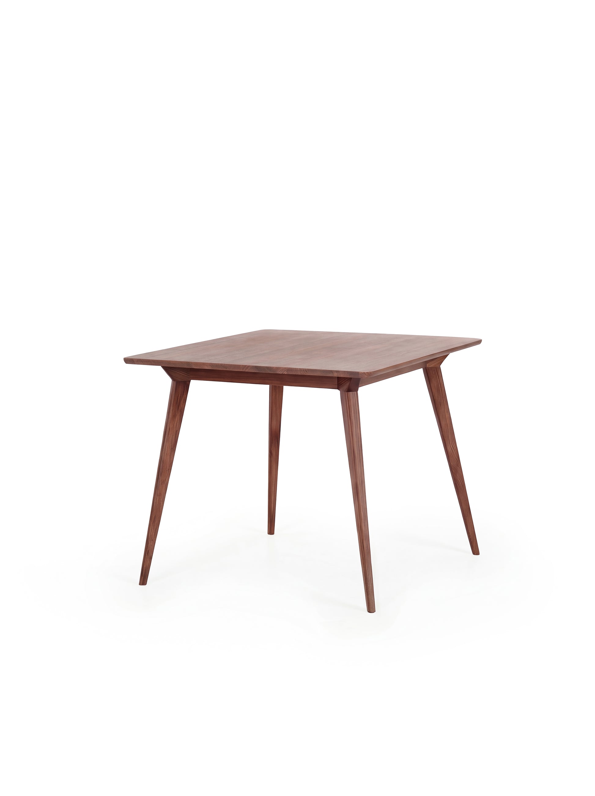 Wooden table with tapered legs.