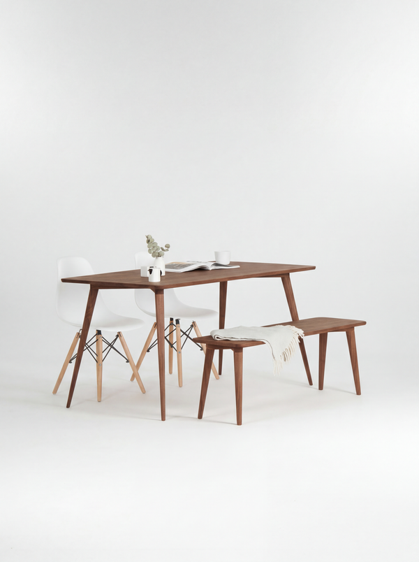 YRKE - Dining table with bench - Solid walnut